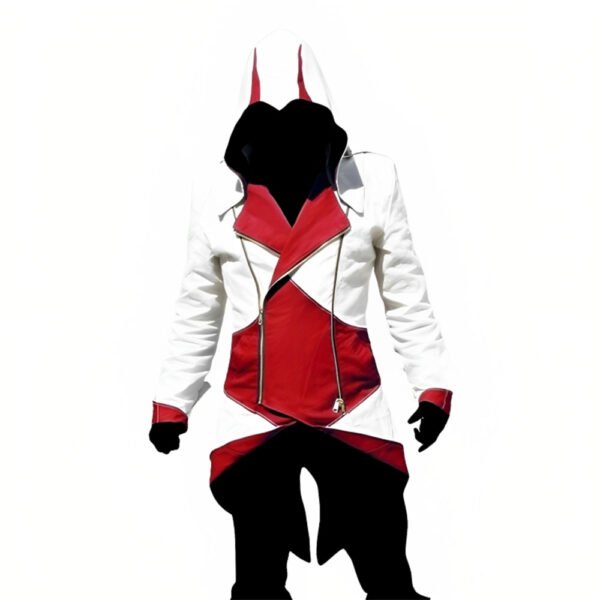 Assassin Creed Connor Kenway Red And White Hoodie Coat