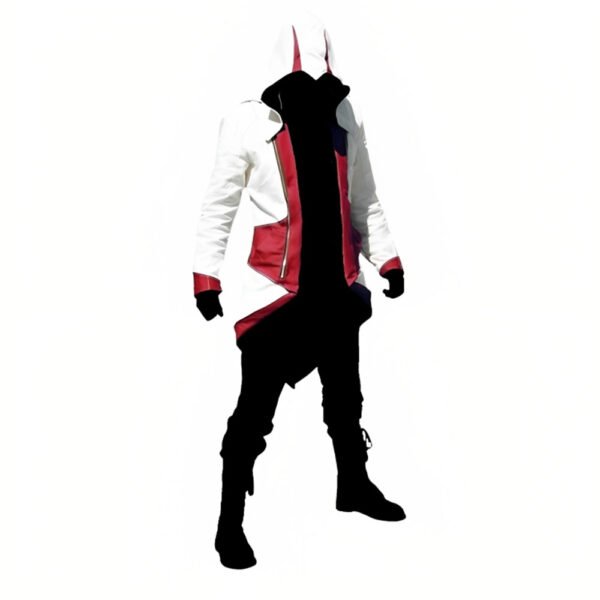 Assassin Creed Connor Kenway Red And White Hoodie Coat3