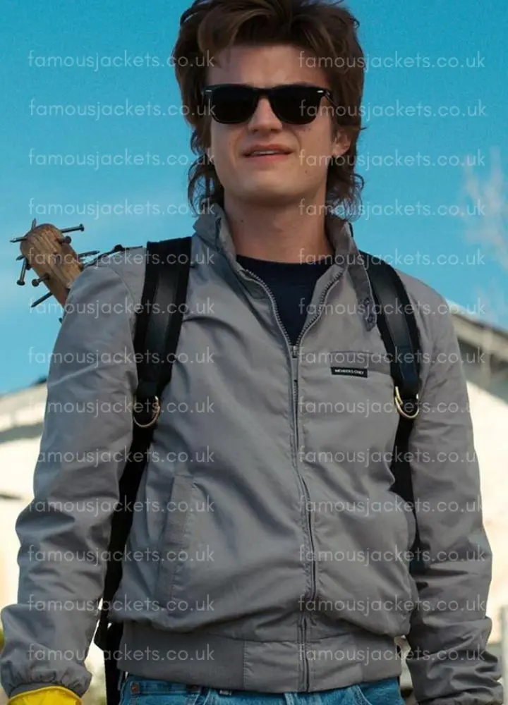 steve-harrington-grey-jacket - Famous Jackets